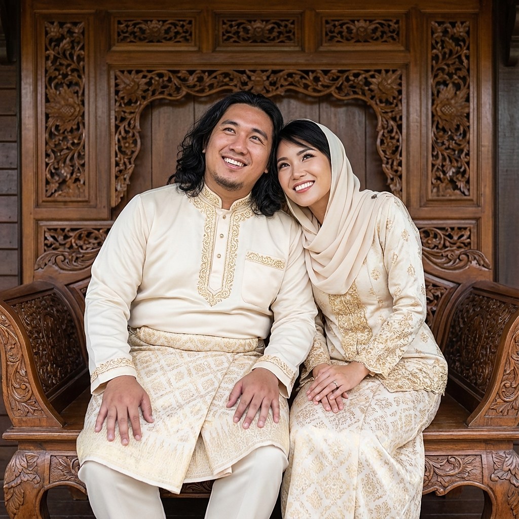 Malay songket wedding portrait
