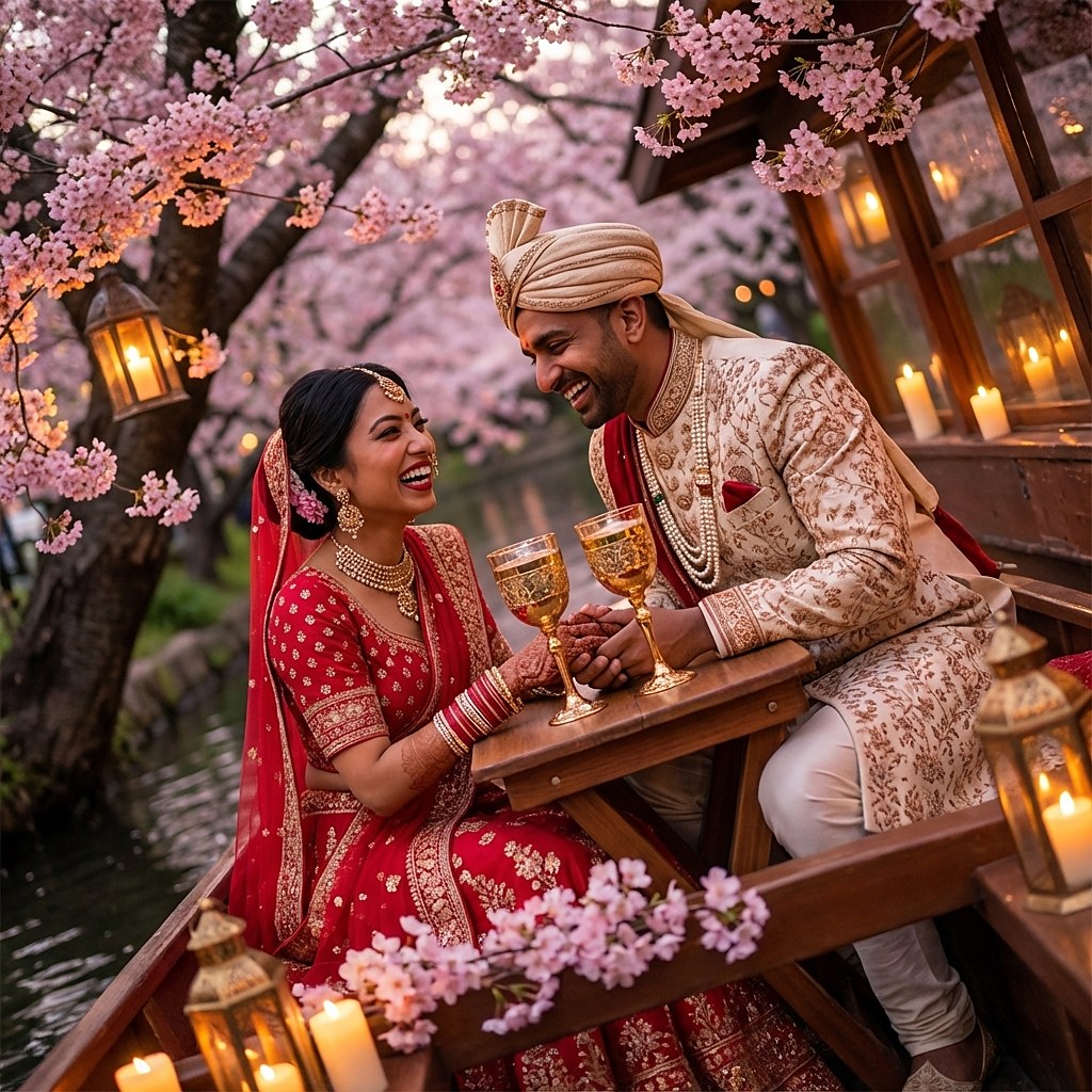 Indian wedding celebration portrait